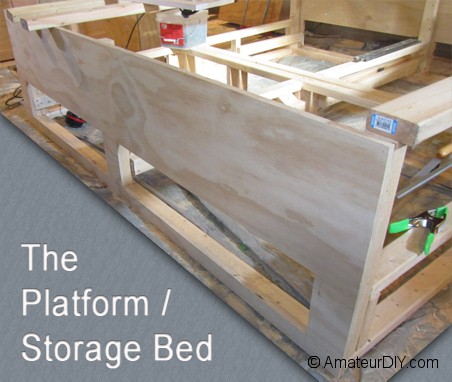 for Bed Woodworking platform With  headboard Storage diy Plans PDF Platform bed