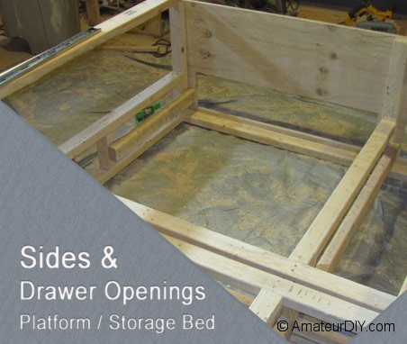 platform bed drawer openings